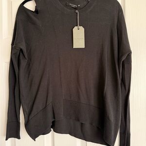 All Saints Charcoal Knit Top